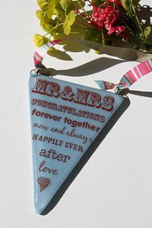 'mr & mrs' congratulations pennant by soda and lime