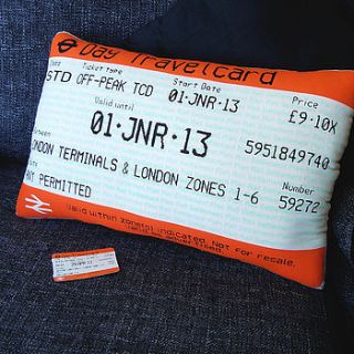  london travelcard cushion january by ashley allen