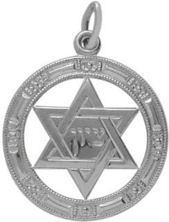 Genuine Sterling Silver Detailed Star of David Pendant Elite Jewels Jewelry