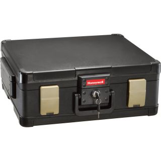 Honeywell Fire/Water Keylock Chest — 0.38 Cu. Ft., 19.9in.W x 17in.D x 7.3in.H, Model# 1104  Safes