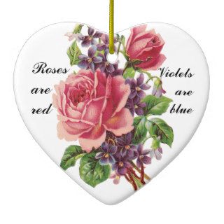 Roses are Red, Violets are Blue Valentine Ornament