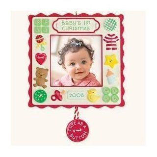 Hallmark 2008 Baby's First Christmas Photo Holder Cute As Button  Baby Keepsake Products  Baby
