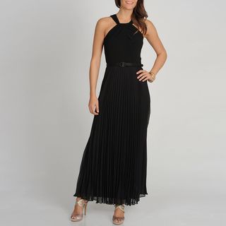 Marina Women's Black Sleeveless Halter Gown Marina Evening & Formal Dresses