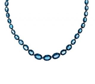 100 ct tw 18 London Blue Topaz Sterling Tennis Necklace Limited Edition —