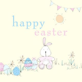 pink & blue bunny easter cards by laura sherratt designs