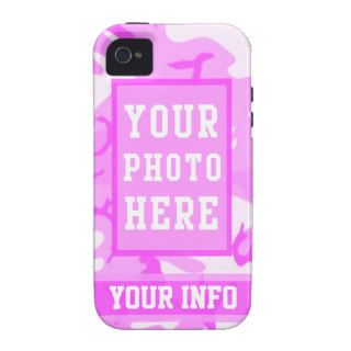 Personalized Name and Photo Cute Pink Camouflage iPhone 4/4S Case