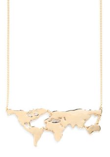 There's a Map for That Necklace in Gold  Mod Retro Vintage Necklaces