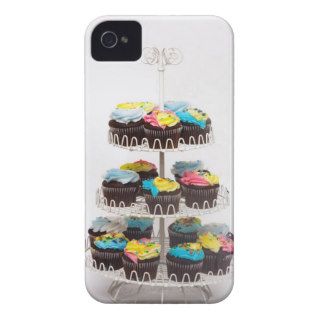 Chocolate cupcakes on a cake stand iPhone 4 Case Mate cases