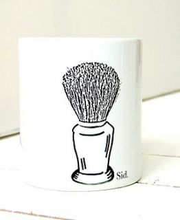 personalised shaving mug or toothbrush holder by kelly connor designs knitting bags and gifts