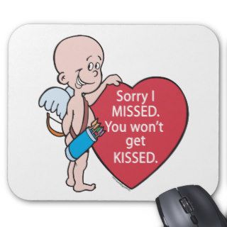 Funny Cupid Missed Anti Vday Products Mouse Pads
