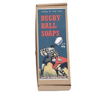 football and rugby shaped soap by thelittleboysroom