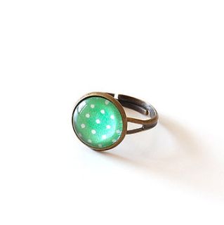 polka dot adjustable ring by juju treasures