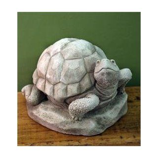 Hand Cast Stone William Turtle   Collectible Concrete Tortoise Sculpture   Aged Stone Finish  Outdoor Statues  Patio, Lawn & Garden