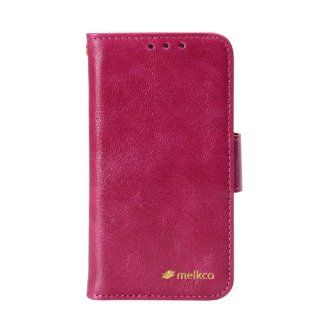 Melkco   Leather Case for Samsung Galaxy S4 Mini   Epoca Series Wallet Book Type   (Dark Red Wax Leather)   SSGN91LCDW7DRWX Cell Phones & Accessories