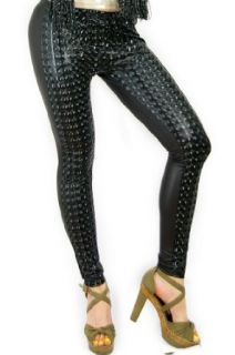 Sexy & Rock & Pop black color Hologram printed fashion spandex ankle Leggings