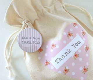 personalised rose wedding favour bag by tilliemint loves