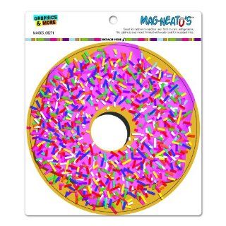 Pink Donut Sprinkles   Circle MAG NEATO'STM Automotive Car Refrigerator Locker Vinyl Magnet Automotive