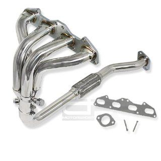 DPT, HDS ME95NT, T 304 Stainless Steel Chrome Exhaust Flex Pipe Manifold Header 2" Inlet with Gaskets and Bolts Automotive