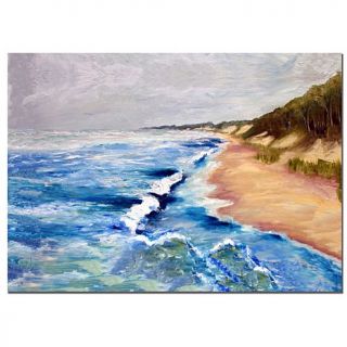 Michelle Calkins Lake Michigan Beach with Whitecaps I Print   24 x 36in