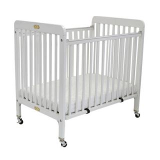 L.A. Baby Quality Folding Compact Crib white