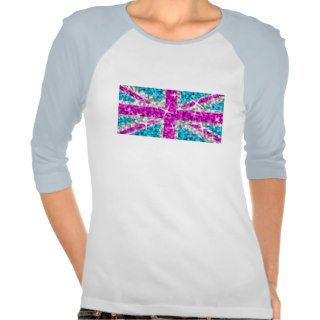 Glitz UK Pink T shirt Ladies 3/4 Sleeve Raglan