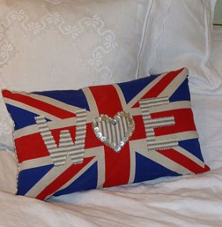personalised union jack rectangular cushion by jojo accessories