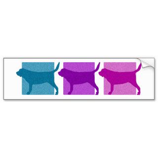 Colorful Bloodhound Silhouettes Bumper Stickers