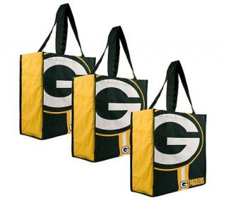 NFL Green Bay Packers Square Shopping Bag   3 Pack —