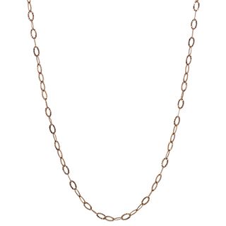 Tressa Collection Sterling Silver Rose Gold plated Oval Dropstar Chain Tressa Sterling Silver Necklaces