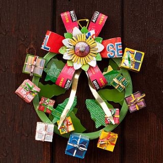 recycled fair trade christmas wreath by biome lifestyle