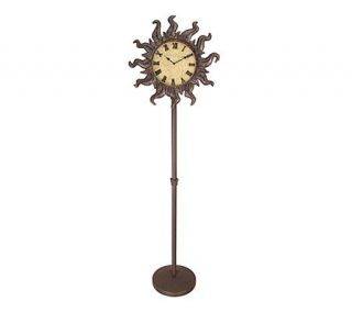 DuroCraft Outdoor Sun Design Clock with Pole and Base —
