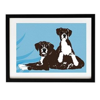 two boxer dogs fine art print by indira albert