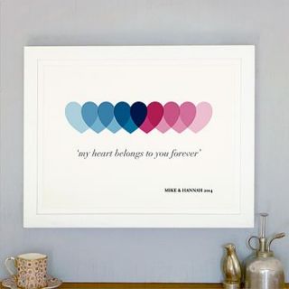 personalised love heart print by brambler