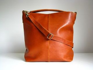 tan leather handbag hobo tote by the leather store
