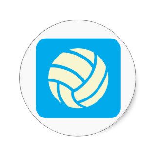 Creative Volleyball Logo Design Round Sticker