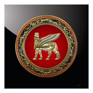 [150] Babylonian Winged Bull Lamassu [3D] Posters