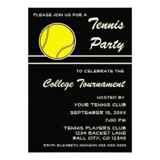 Tennis Club Or Tournament Party Invitation