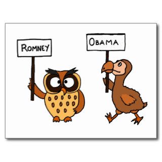 XX  Funny Anti Obama Owl and Dodod Bird Post Cards