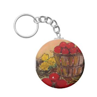 bucket of apples keychains