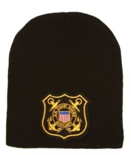 Delux Military 3D Patch Embroidery Black Beanie US Coast Guard Auxiliary at  Mens Clothing store Skull Caps