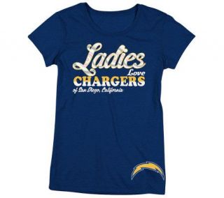 NFL San Diego Chargers Womens Lady Love Cap Sleeve T Shirt —