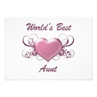 World's Best Aunt (Heart) Custom Invite