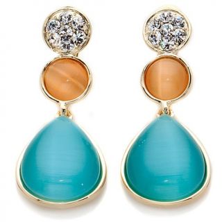 Roberto by RFM "Acquerello" Pastel Stone and Crystal Goldtone Drop Earrings