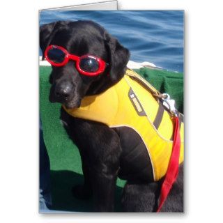 Tucker in Goggles Conservation Canines Labrador Greeting Card