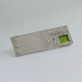 silver brooch with cloisonne enamel by anna clark studio