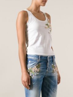 Dsquared2 Embroidered Floral Tank Top   Russo Capri