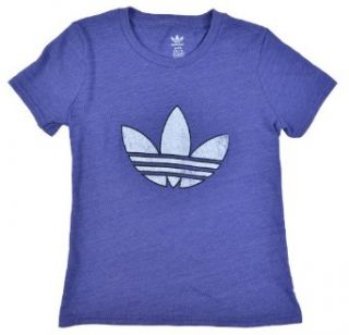 Adidas Originals Youth Crew neck Trifoil T shirt Purple Clothing