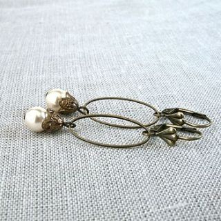 vintage style pearl drop earrings by gama