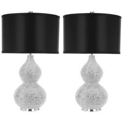 Indoor 1 light Silver Beaded Table Lamps (Set of 2) Safavieh Lamp Sets