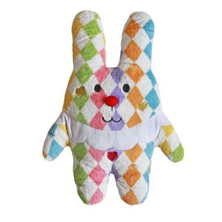 medium size clown rabbit plush cushion, craftholic by pango productions